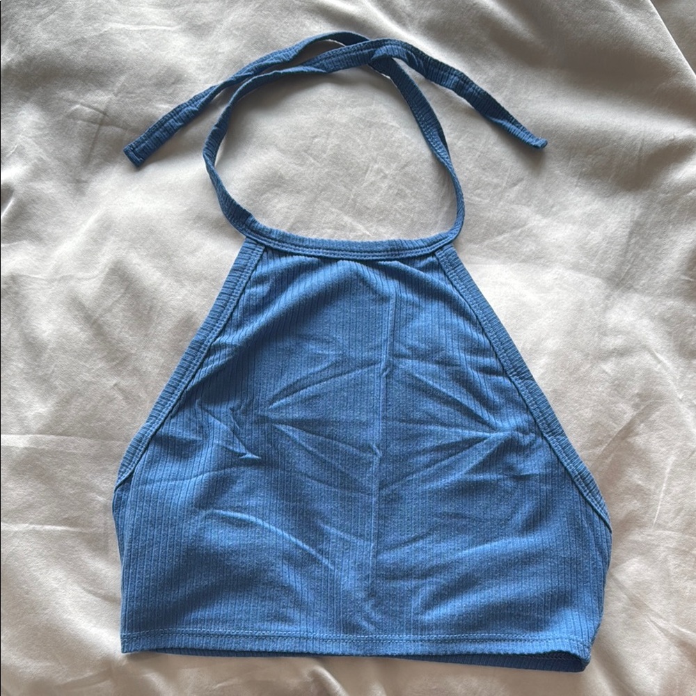 Reformation Blue Halter Neck Top